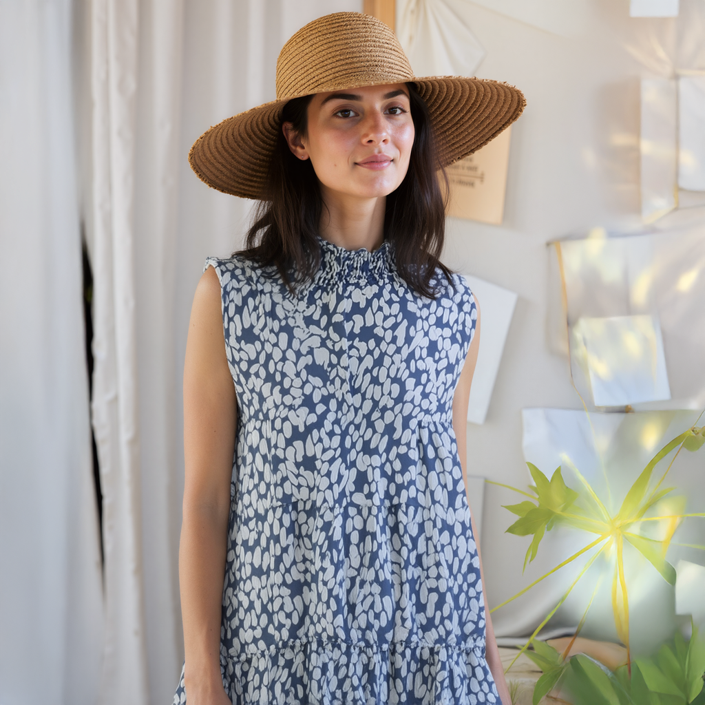 Pleione Women's Mock Neck Tiered Babydoll