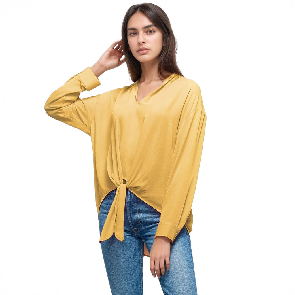 Pleione Women's Tie Hem Blouse