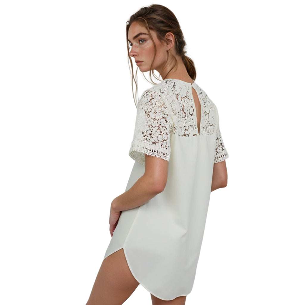 Pleione Women's Lace Sleeve Blouse