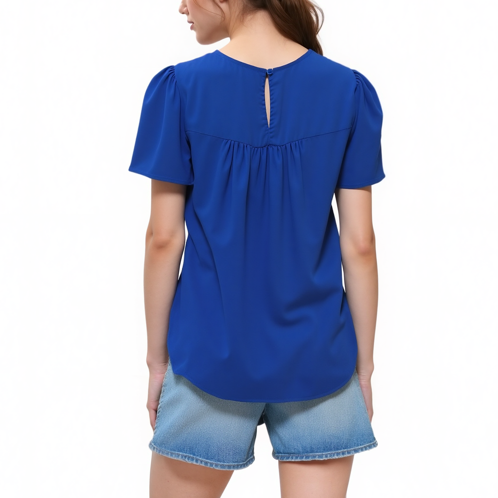 Pleione Ruffle Front Babydoll Blouse