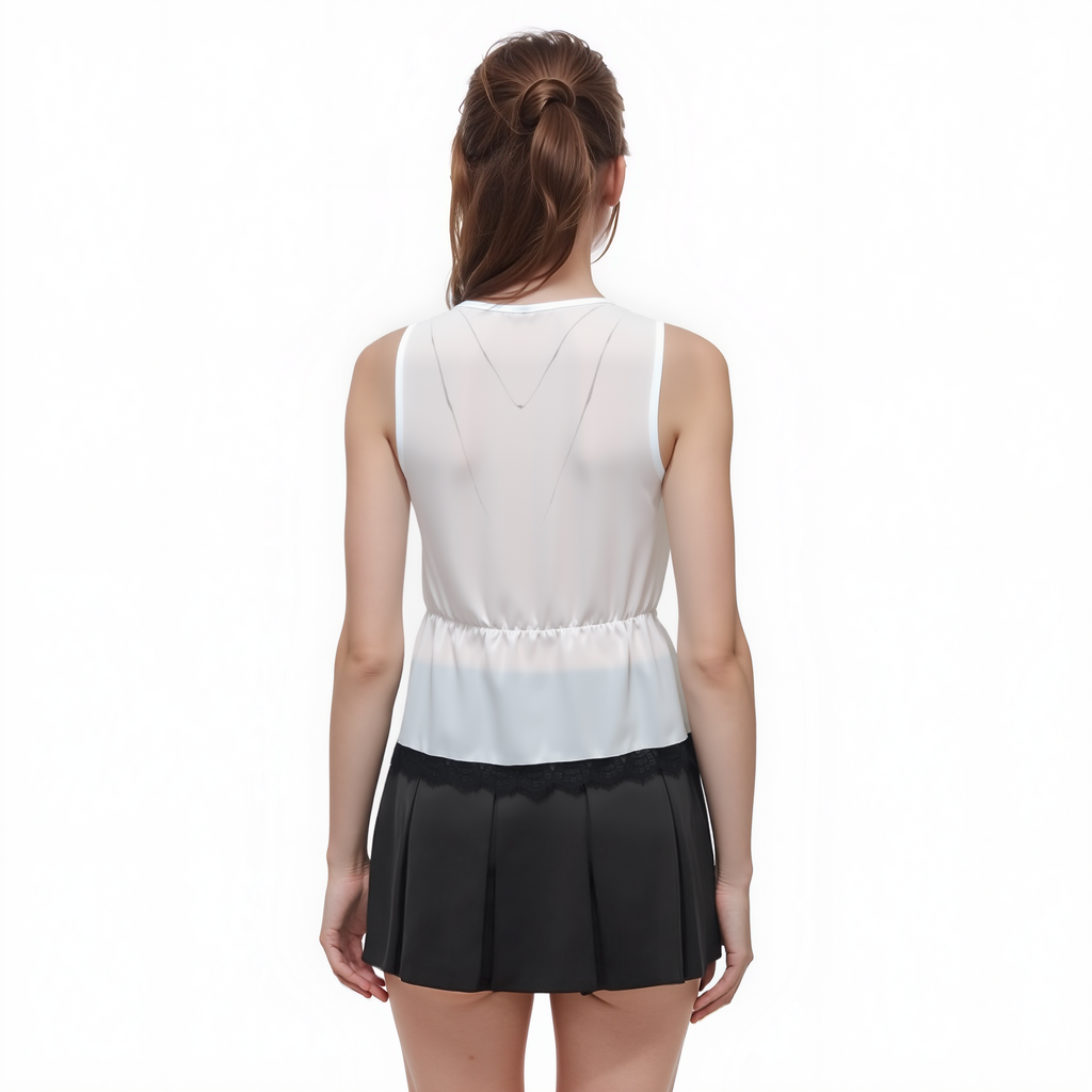 Pleione Lace-trimmed Peplum Blouse