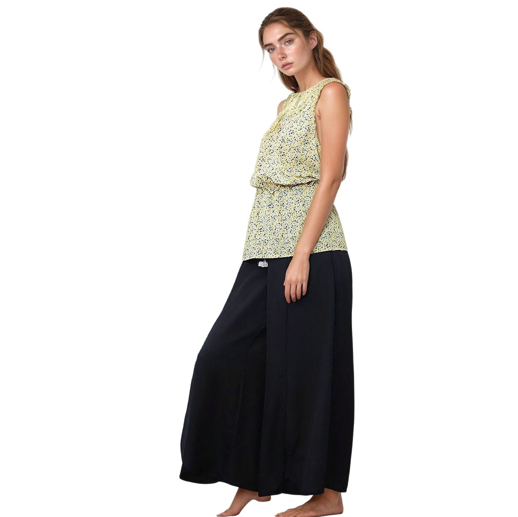 Pleione Women's Tassel Drawstring Palazzo Pants