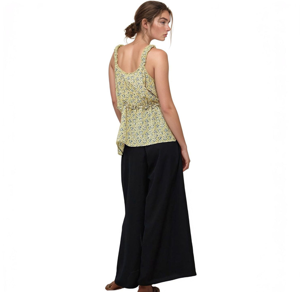 Pleione Women's Tassel Drawstring Palazzo Pants