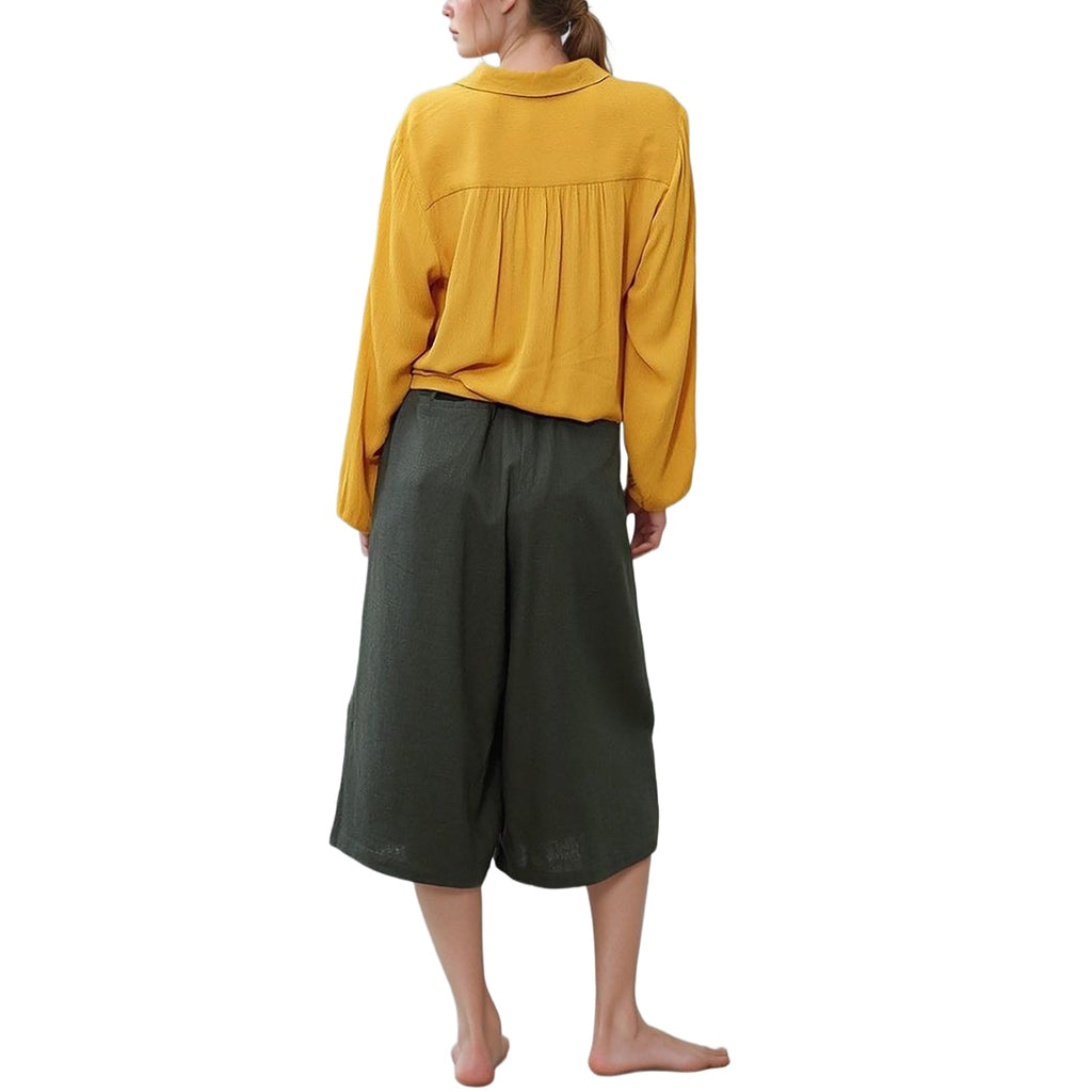 UPDATED - Pleione Women's Pleated Wide Leg Capris