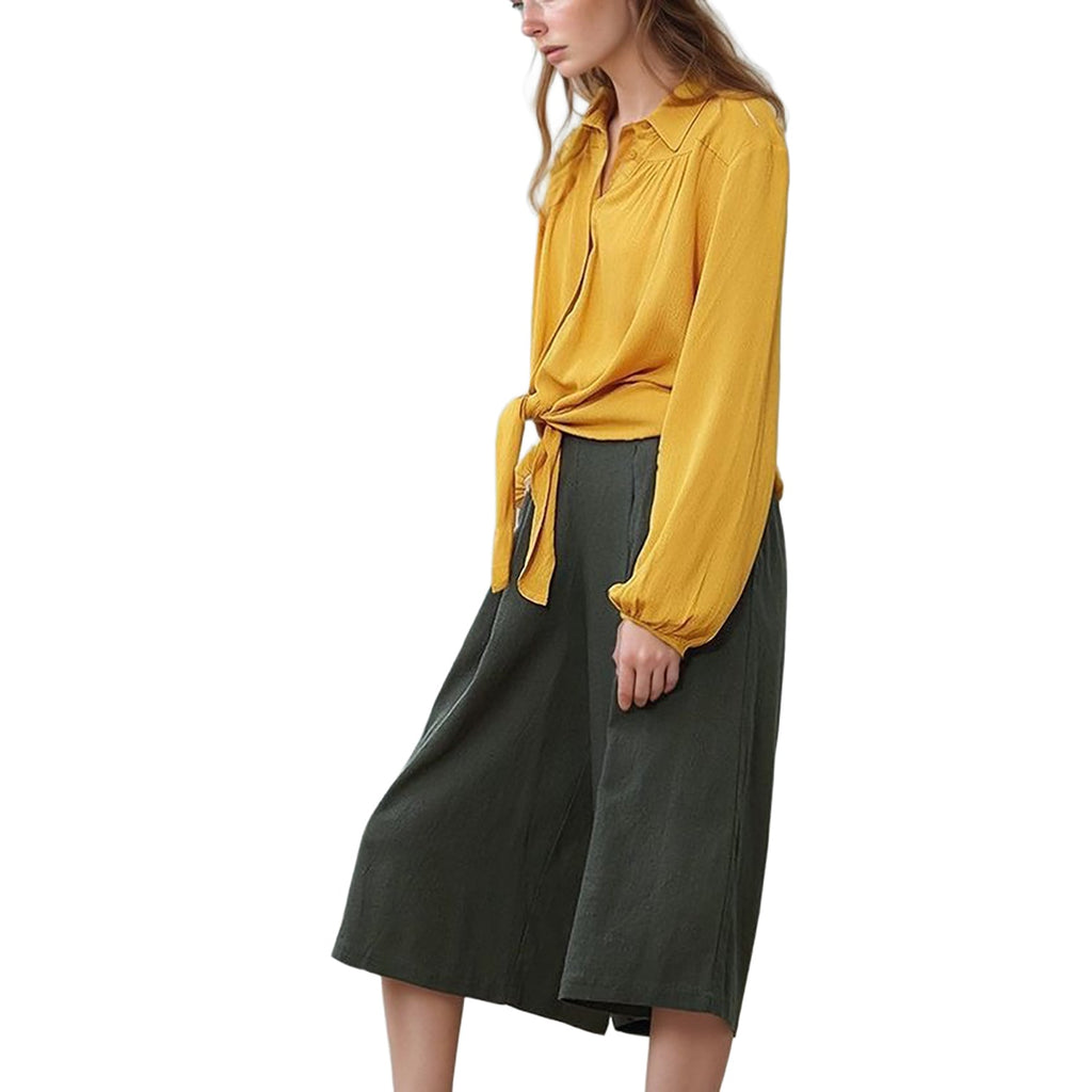 UPDATED - Pleione Women's Pleated Wide Leg Capris