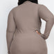 Plus Size Ribbed Long Sleeve Mock Neck Mini Bodycon Dress