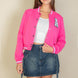 Ezwear Letter Patched Crop Varsity Jacket