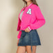 Ezwear Letter Patched Crop Varsity Jacket