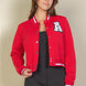 Ezwear Letter Patched Crop Varsity Jacket