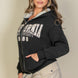 Graphic Drop Shoulder Zipper Up Hoodie