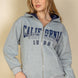 Graphic Drop Shoulder Zipper Up Hoodie