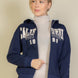 Graphic Drop Shoulder Zipper Up Hoodie