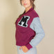 Letter Patched Striped Trim Varsity Jacket