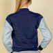 Letter Patched Striped Trim Varsity Jacket