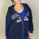 Graphic Drop Shoulder Zipper Up Hoodie
