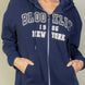Graphic Drop Shoulder Zipper Up Hoodie