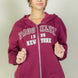 Graphic Drop Shoulder Zipper Up Hoodie