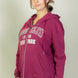Graphic Drop Shoulder Zipper Up Hoodie