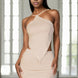 Backless V-hem Halter Top & Mini Skirt Set