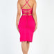 Sexy Solid Color Crisscross Back Cami Crop Top & Split Thigh Midi Skirt Set