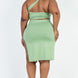 Plus Size Sexy Solid One Shoulder Crop Top & Split Thigh Midi Skirt Set