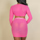 Sheer Mesh Tie Front Crop Top & Ruched Side Mini Dress