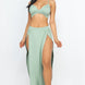 Bra Top & Side Slit Maxi Skirt
