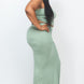 Plus Size Cami Crop Top & Ruched Side Split Hem Midi Skirt Set