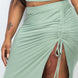 Plus Size Cami Crop Top & Ruched Side Split Hem Midi Skirt Set