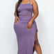Plus Size Cami Crop Top & Ruched Side Split Hem Midi Skirt Set