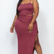 Plus Size Cami Crop Top & Ruched Side Split Hem Midi Skirt Set