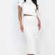 Short Sleeve Ribbed Top & Midi Skirt Set