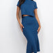 Short Sleeve Ribbed Top & Midi Skirt Set