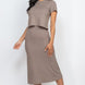 Short Sleeve Ribbed Top & Midi Skirt Set