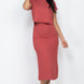 Short Sleeve Ribbed Top & Midi Skirt Set