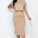 Short Sleeve Ribbed Top & Midi Skirt Set