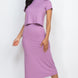 Short Sleeve Ribbed Top & Midi Skirt Set