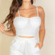 Bustier Cami Top & Slant Pocket Wide Shorts