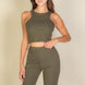 Ribbed Cropped Top And Bootcut Pants Sets