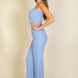 Ribbed Cropped Top And Bootcut Pants Sets
