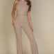 Ribbed Cropped Top And Bootcut Pants Sets