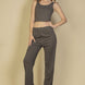 Flat Back Rib 3 Pieces Cami Top With Pants And Long Cardigan Set