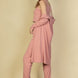Flat Back Rib 3 Pieces Cami Top With Pants And Long Cardigan Set