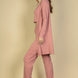 Flat Back Rib 3 Pieces Cami Top With Pants And Long Cardigan Set