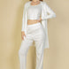 Flat Back Rib 3 Pieces Cami Top With Pants And Long Cardigan Set