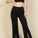 Bustier Crop Top & Front Slit Wide Leg Pants Set