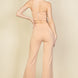 Bustier Crop Top & Front Slit Wide Leg Pants Set