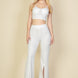Bustier Crop Top & Front Slit Wide Leg Pants Set