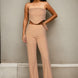 Strapless Corset Top & Flare Pants Set