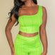 Exposed Seam One Shoulder Crop Top & Shorts Set
